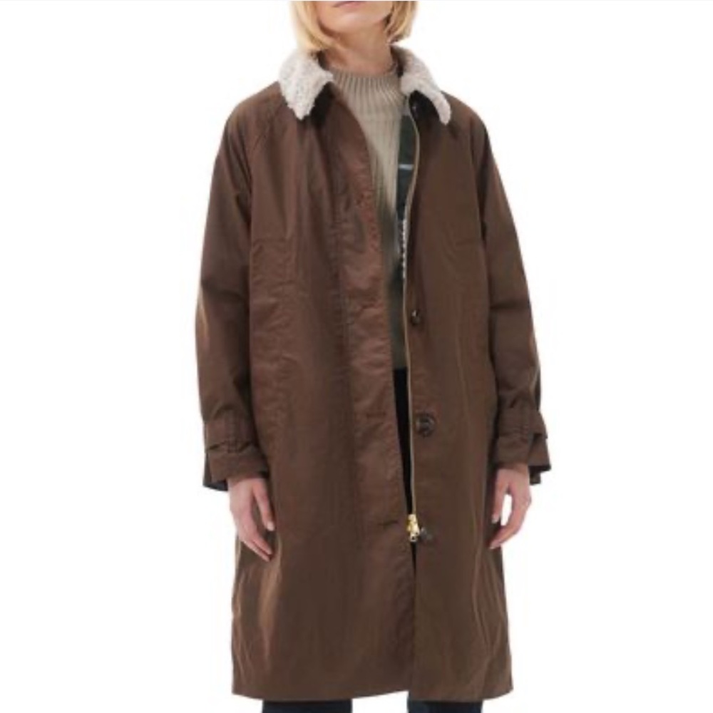 Barbour Malala Water Repellent Waxed Cotton Jacket in Bark/Ancient NWOT